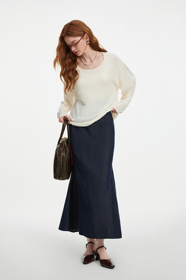 WE'DEE - 롱스커트 - WD_Vintage denim fishtail skirt