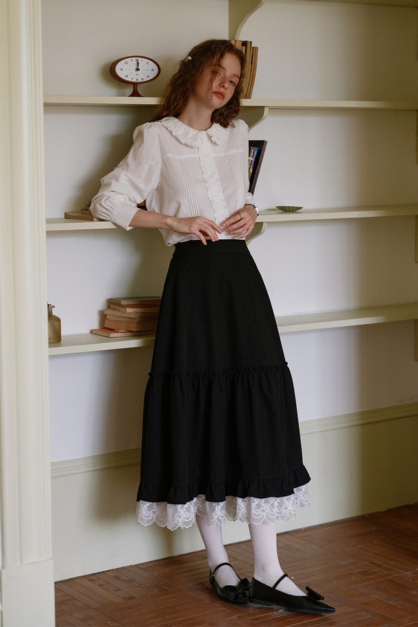 Cest Moidew - 셔츠 - Cest_Frill doll collar shirt_WHITE