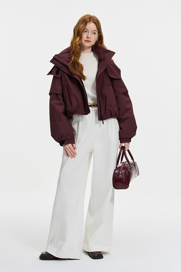 WE'DEE - 패딩 - WD_Outdoor cropped down jacket_BURGUNDY