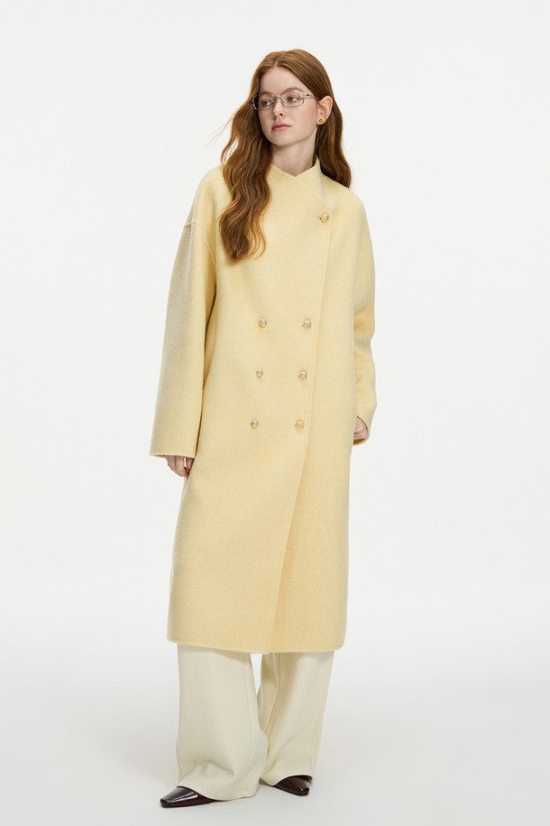 WE'DEE - 코트 - WD_Woolen gold button coat_YELLOW