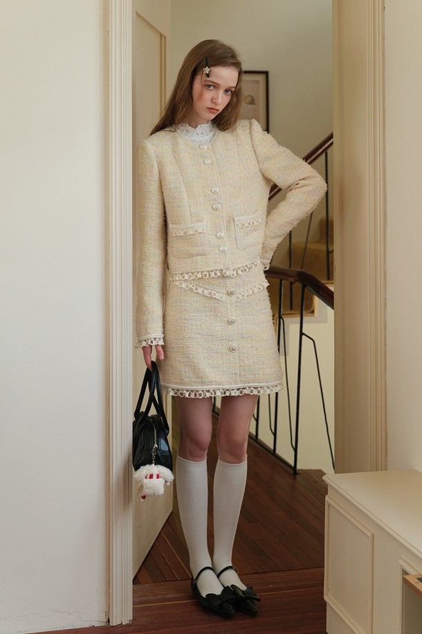 Cest Moidew - 자켓 - Cest_Creamy lace tweed jacket