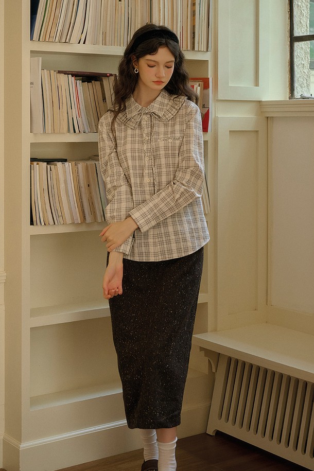 Simple Retro - 셔츠 - SR_Detachable ribbon collar shirt