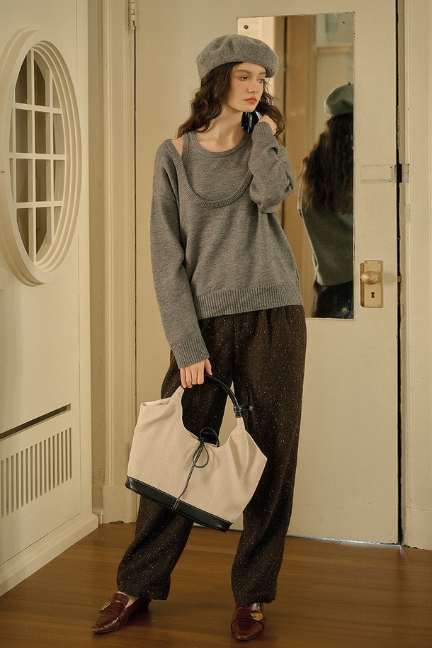 Simple Retro - 스웨터 - SR_Casual two-piece knit sweater