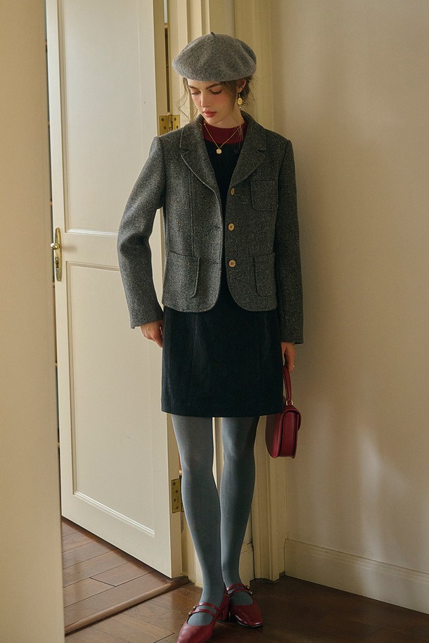 Simple Retro - 자켓 - SR_Literary wool short blazer