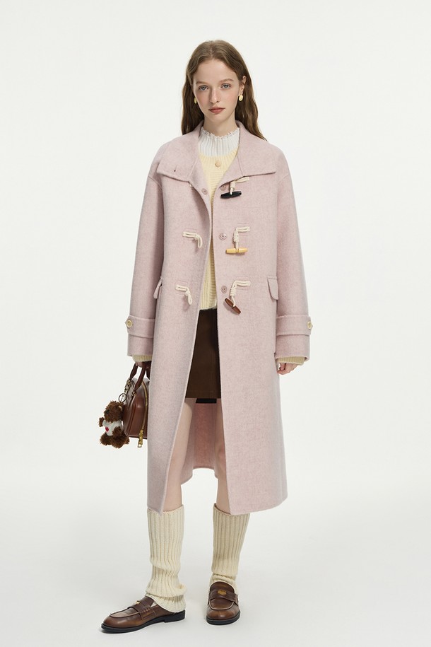 WE'DEE - 코트 - WD_Horn button stand collar coat_PINK