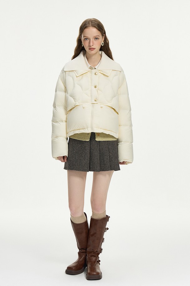 WE'DEE - 패딩 - WD_Quilted lapel down jacket_IVORY