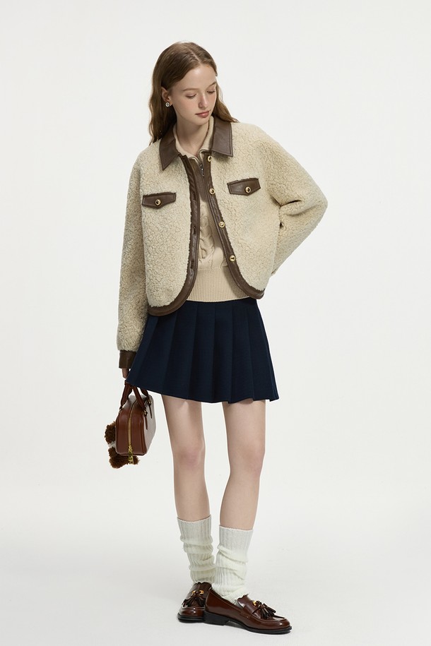 WE'DEE - 자켓 - WD_Color lapel imitation fur jacket