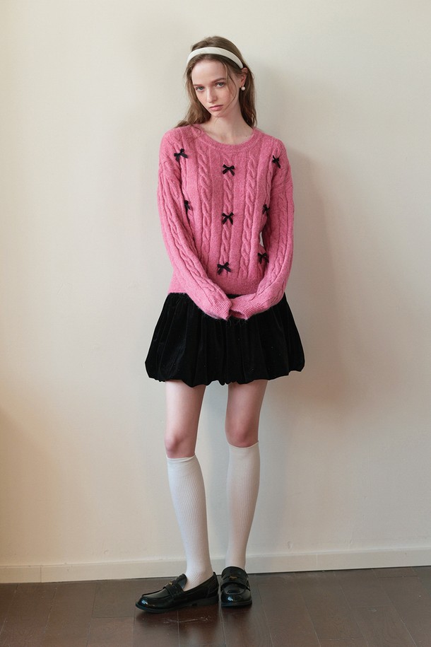 Cest Moidew - 스웨터 - Cest_Bow cable pullover sweater