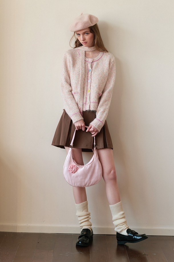 Cest Moidew - 가디건 - Cest_Fluffy button scarf set cardigan