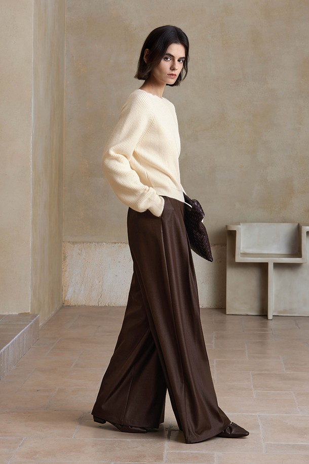 YYIAM - 롱/미디팬츠 - YY_Wide-leg drape pants