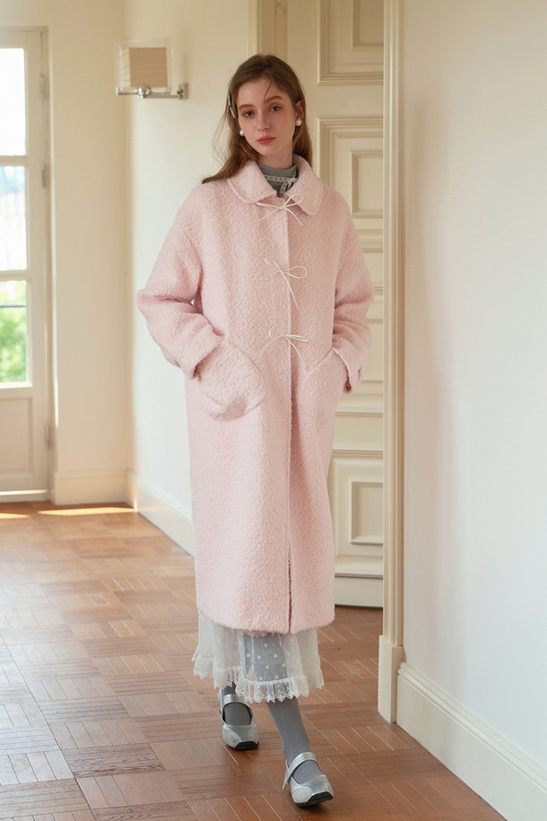 Cest Moidew - 코트 - Cest_Sweety ribbon balmacaan coat