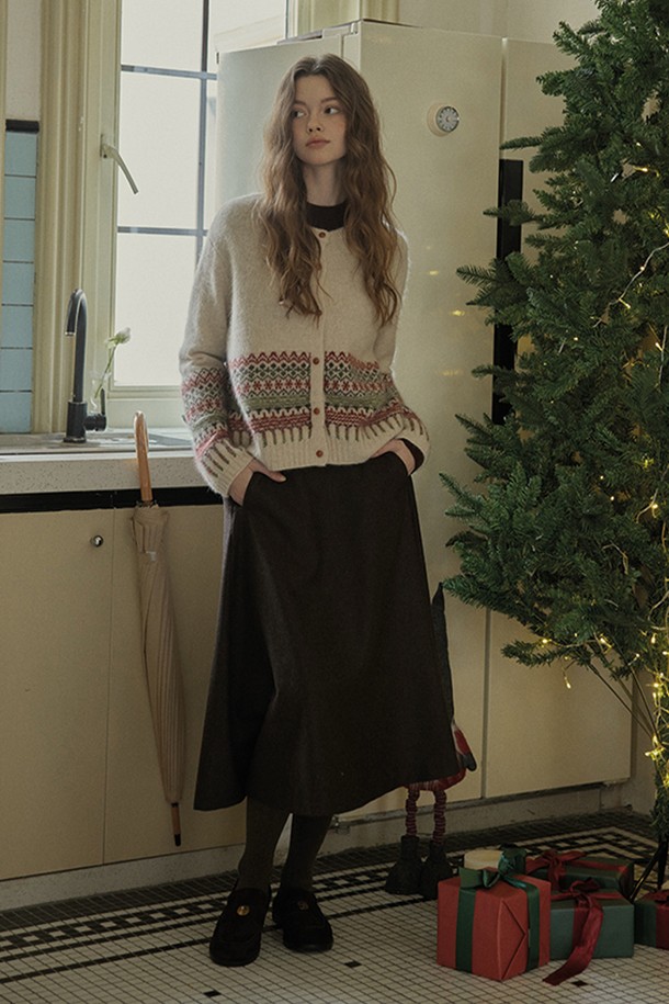 Proud Mary - 가디건 - PM_Winter fair isle cardigan_IVORY