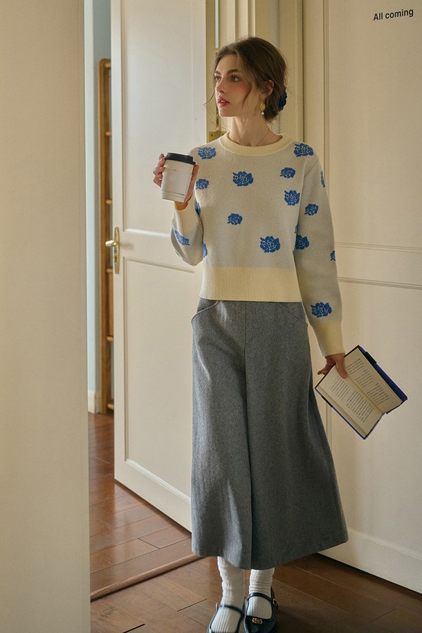 Simple Retro - 롱스커트 - SR_Wool pressed a-line skirt