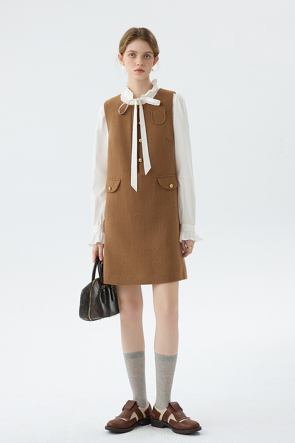 WE'DEE - 민소매 원피스 - WD_Wool round neck sleeveless dress