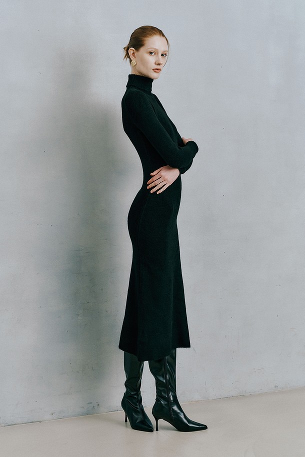 itte - 긴소매 원피스 - IT_Turtleneck long slim knit dress