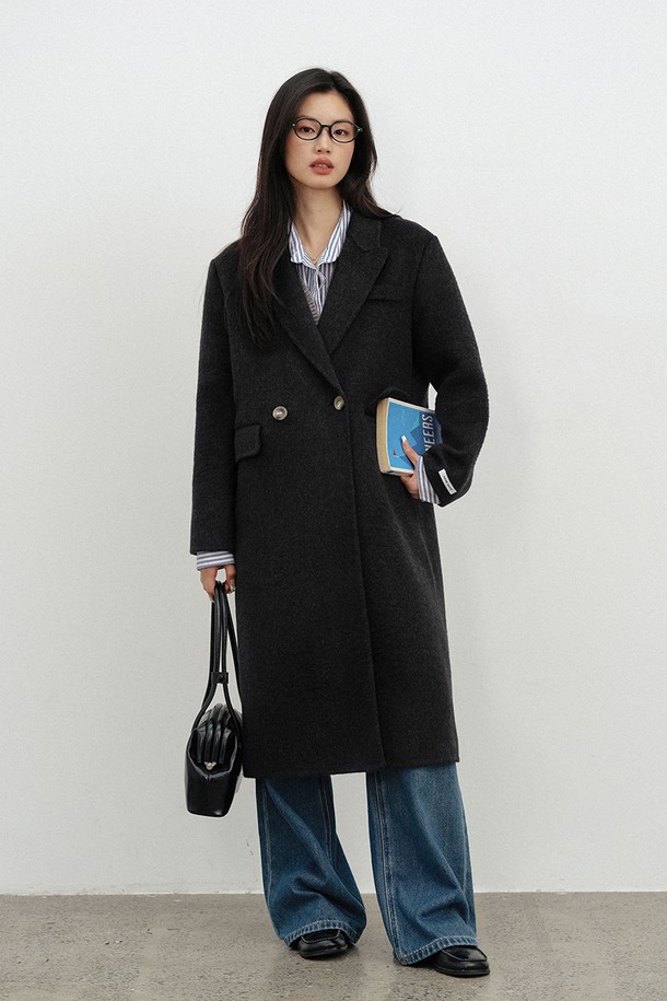 LANGSON - 코트 - LS_Classic black wool coat