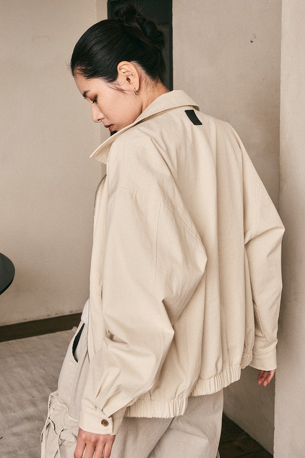 Aei&Rei - 자켓 - AR_Soft Cotton Collar Blouson jacket_IVORY