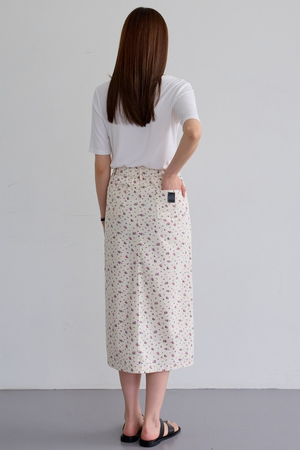 Aei&Rei - 롱스커트 - AR_Front slit floral skirt