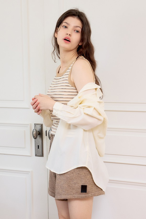 Aei&Rei - 셔츠 - AR_Casual striped inner set shirt_IVORY