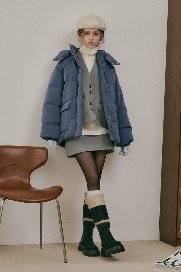 DUNDROP - 패딩 - DD_Dark blue duck down jacket