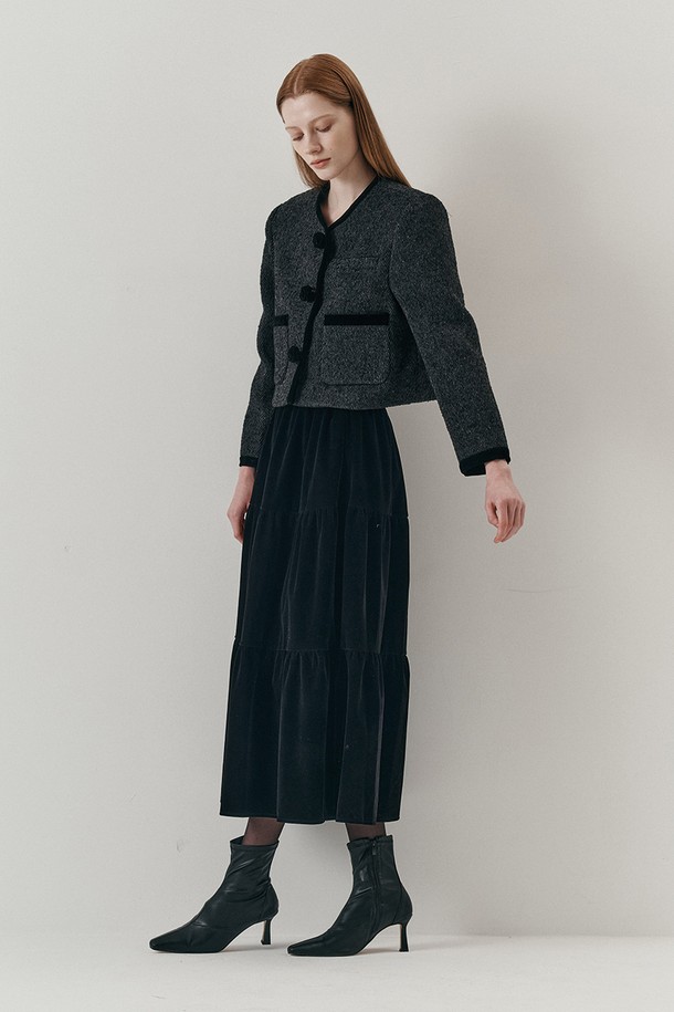 WE'DEE - 셋업 - WD_Flower tweed jacket and skirt set