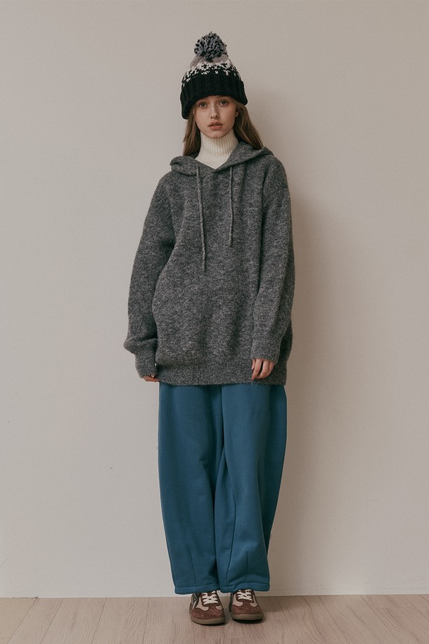 Aei&Rei - 롱/미디팬츠 - AR_Wide sweat banding pants_BLUE