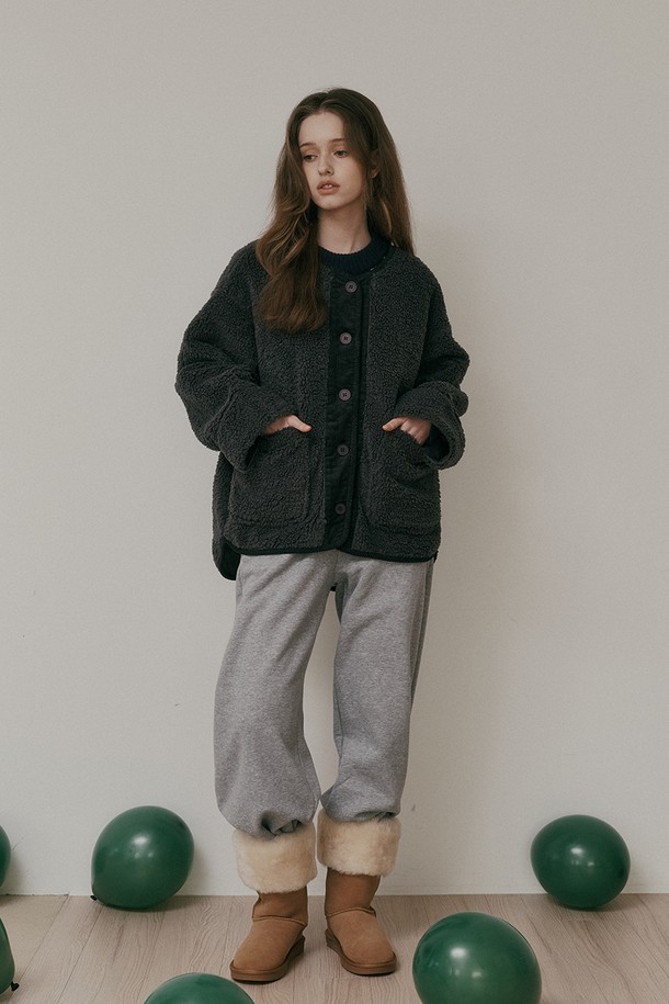 Aei&Rei - 자켓 - AR_Wide fit fleece jacket_CHARCOAL