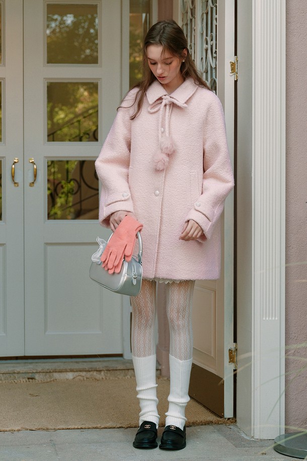 Cest Moidew - 코트 - Cest_Lovely pink wool mid length coat