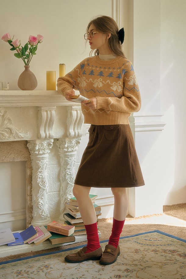 Simple Retro - 미디스커트 - SR_Vintage corduroy a-line skirt