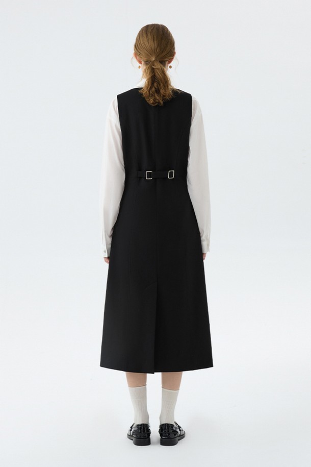 WE'DEE - 민소매 원피스 - WD_Simple black v-neck sleeveless dress