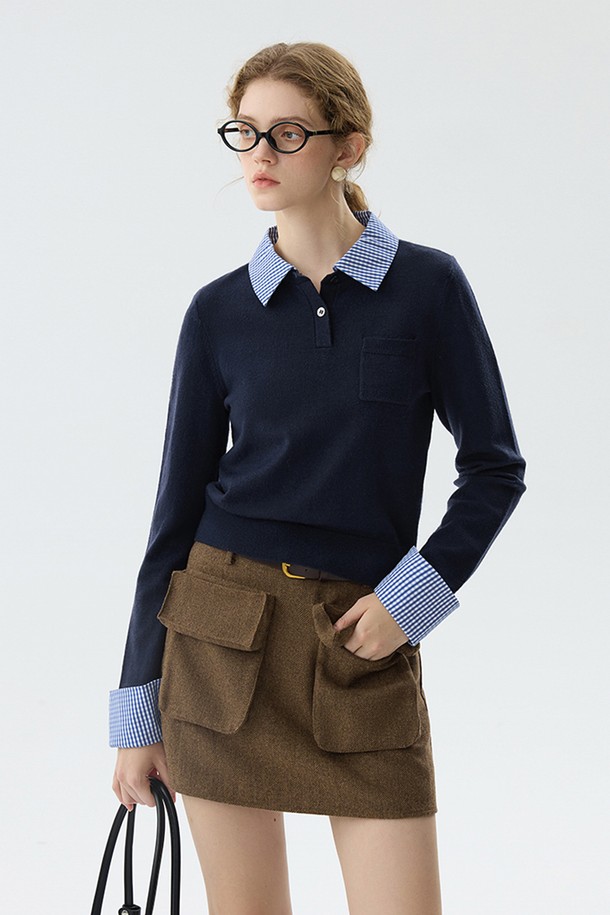 WE'DEE - 미니스커트 - WD_Double pocket woolen skirt