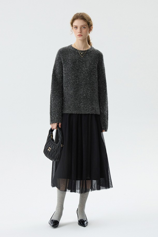 WE'DEE - 스웨터 - WD_Sequin round neck sweater