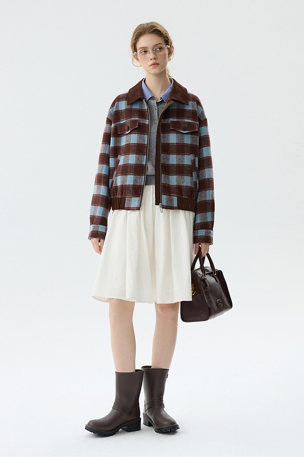 WE'DEE - 자켓 - WD_Plaid corduroy collar jacket