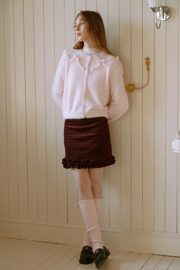 Cest Moidew - 가디건 - Cest_Soft bow fluffy cardigan