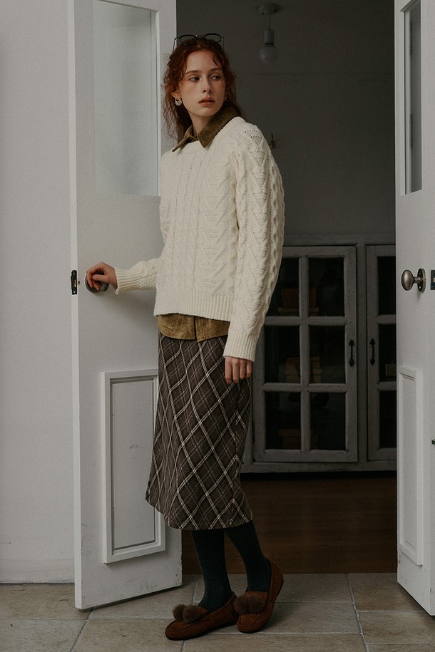 Proud Mary - 스웨터 - PM_Pattern knit top_IVORY