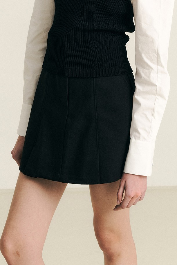 WE'DEE - 미니스커트 - WD_Black minimal mini skirt