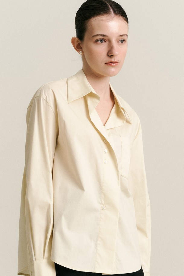 WE'DEE - 셔츠 - WD_Drop shoulder sleeve shirt_YELLOW