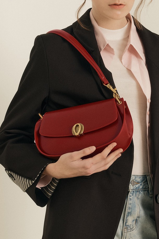 WE'DEE - 토트백 - WD_Leather saddle handbag_RED