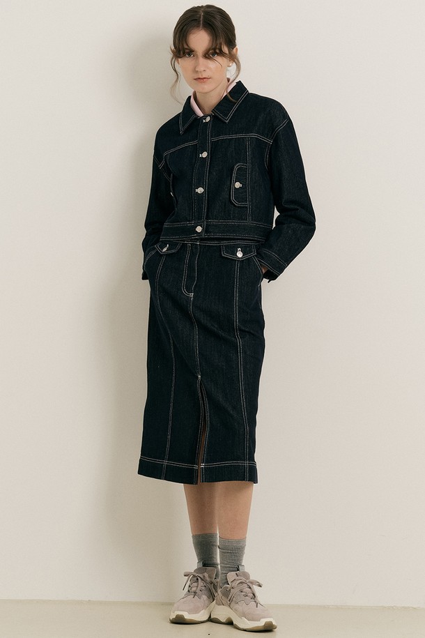 WE'DEE - 롱스커트 - WD_Denim vintage long skirt