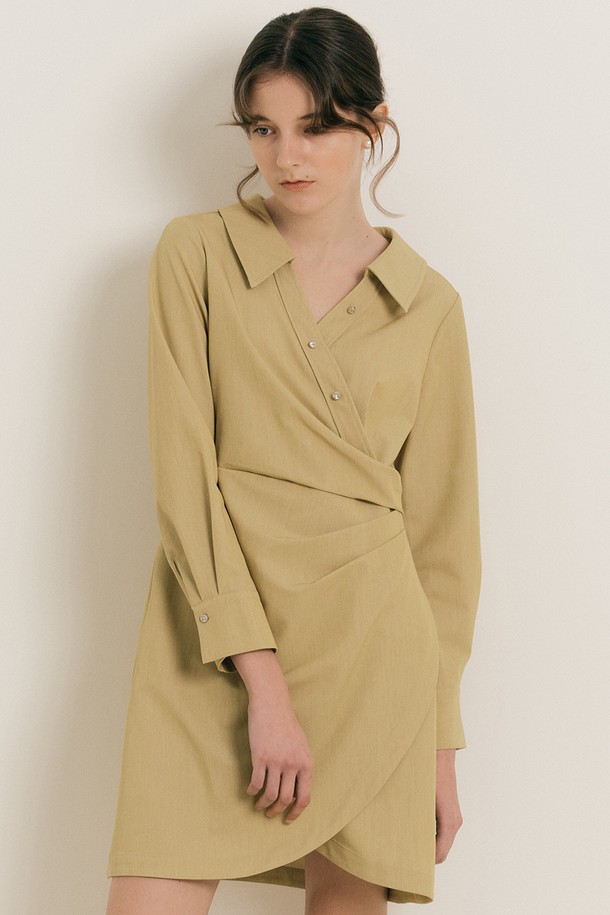 WE'DEE - 긴소매 원피스 - WD_Deconstructed shirt dress_YELLOW