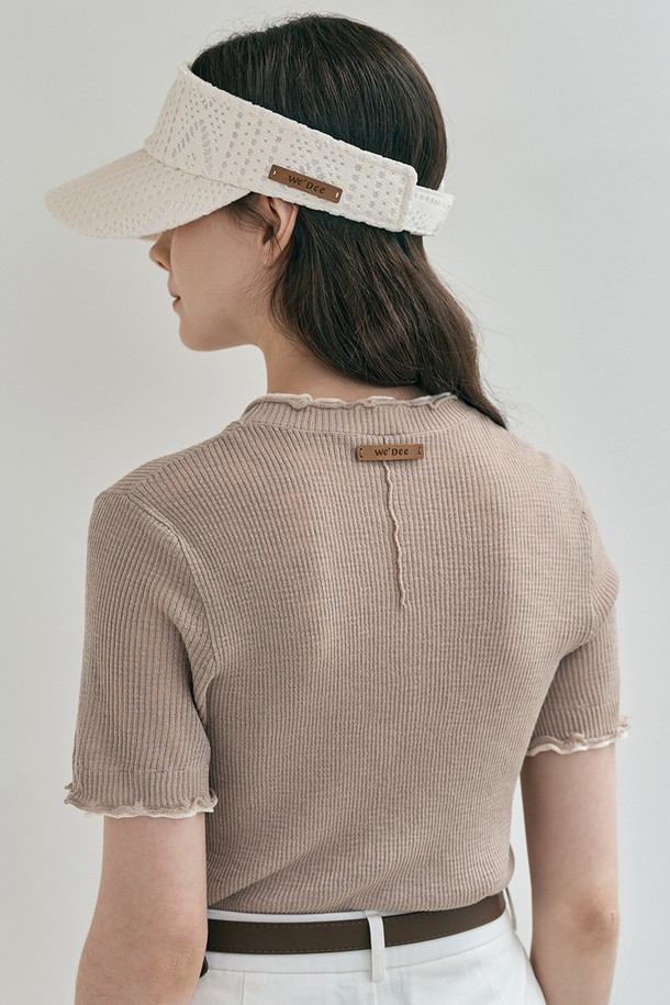 WE'DEE - 반소매 티셔츠 - WD_Slim shirring sleeve top_BEIGE