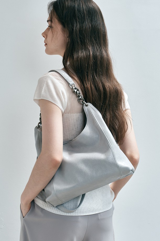 WE'DEE - 숄더백 - WD_Crumple shoulder bag_GRAY