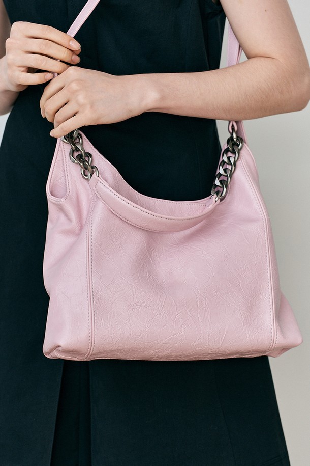 WE'DEE - 숄더백 - WD_Crumple shoulder bag_PINK