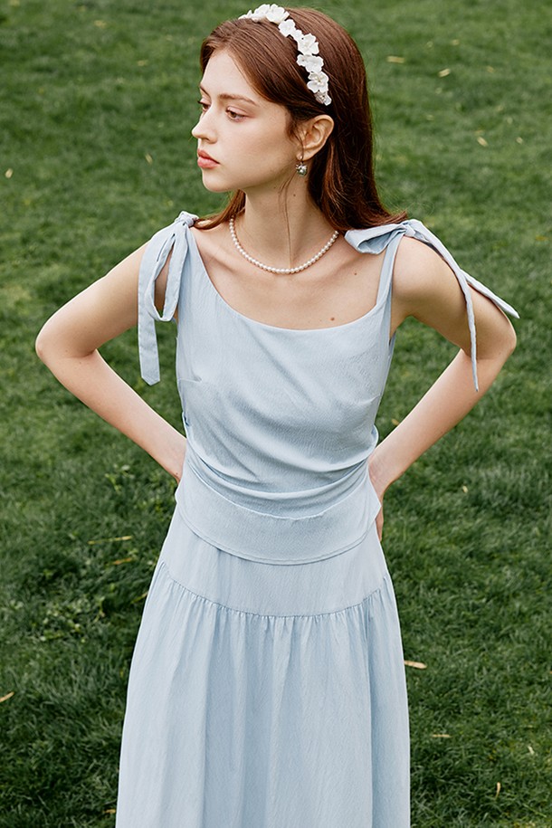 WE'DEE - 민소매 원피스 - WD_Fake two-piece sleeveless dress_2color