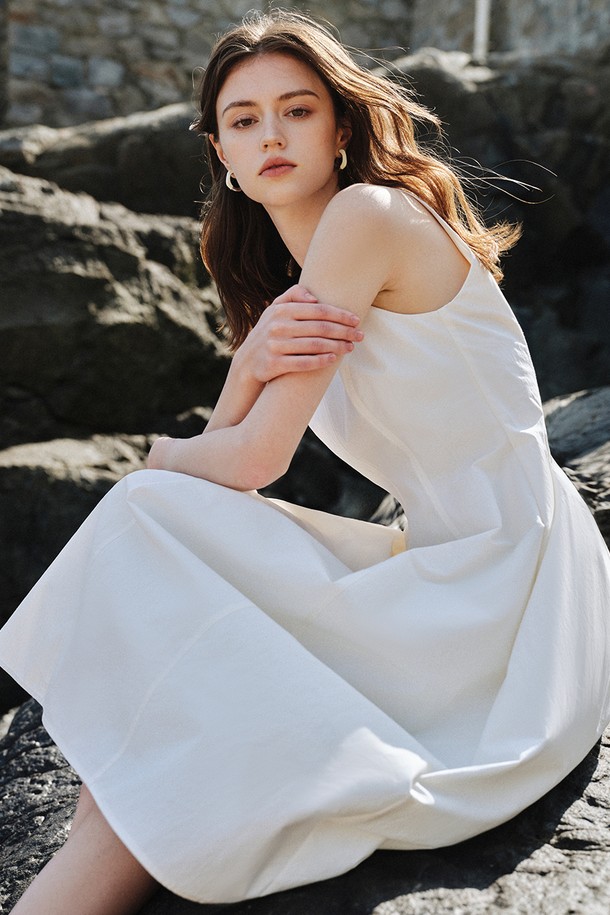 WE'DEE - 민소매 원피스 - WD_Temperament sleeveless dress_WHITE