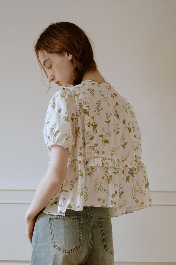 Cest Moidew - 블라우스 - Cest_Flower garden ruffled blouse