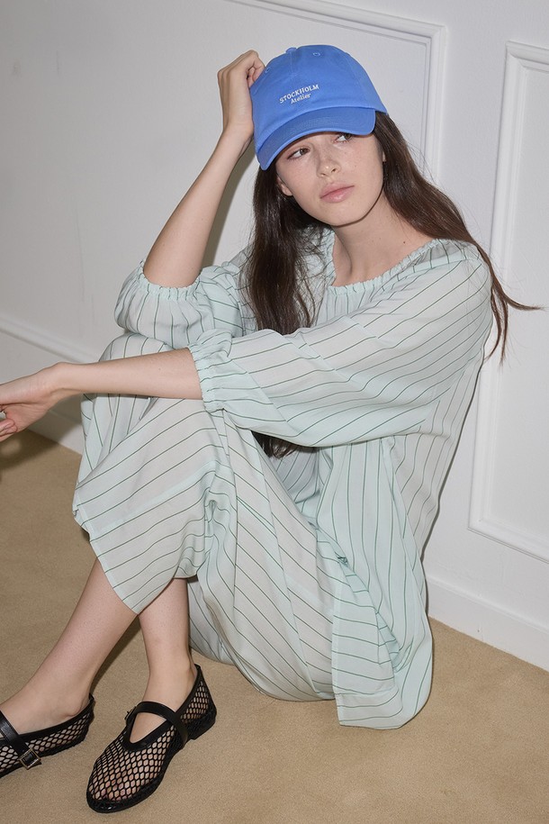 Melanie Joy - 홈웨어 - MJ_Light striped long pajamas_BLUE