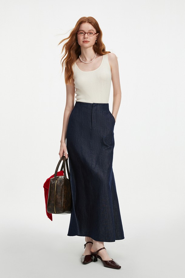 WE'DEE - 롱스커트 - WD_Vintage denim fishtail skirt