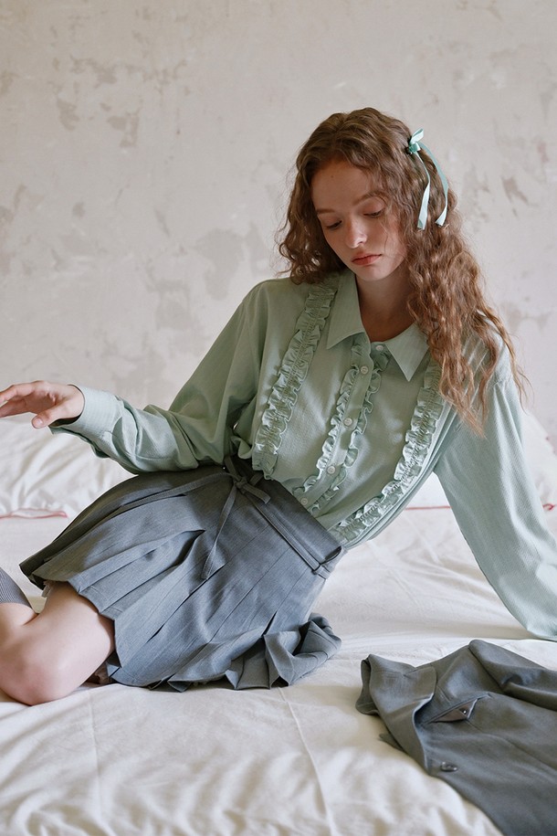 Cest Moidew - 셔츠 - Cest_Mint frill collar shirt