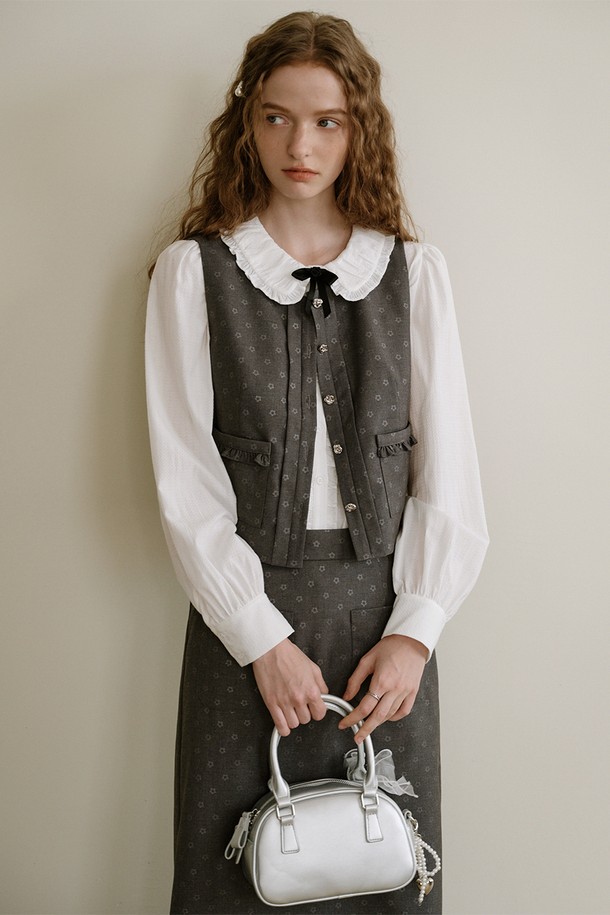 Cest Moidew - 셔츠 - Cest_Frill doll collar shirt_WHITE